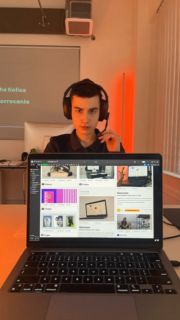 Medewerker met headset in een Teams-overleg